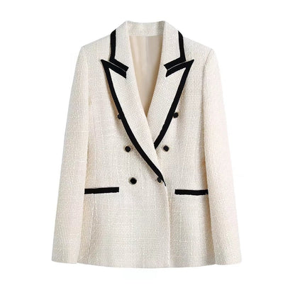 Blazer Mujer Cruzado Detalles Texturizados Ajuste Slim - Mavetta