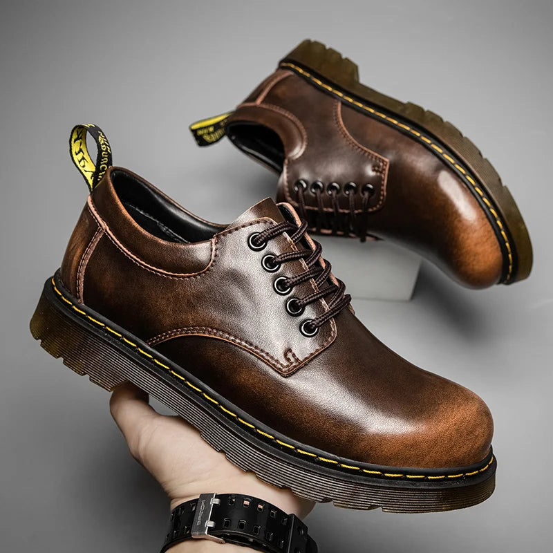 Botines hombre de cuero con cordones estilo clásico cómodo - Mavetta
