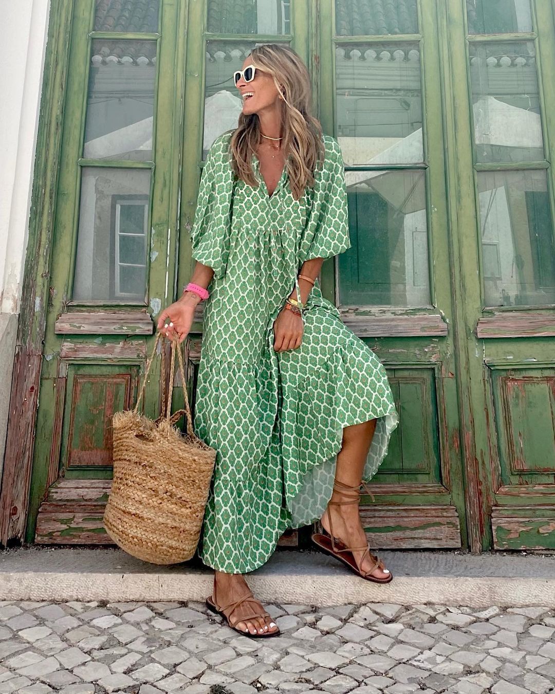 Maxivestido Mujer Estilo Bohemio Holgado