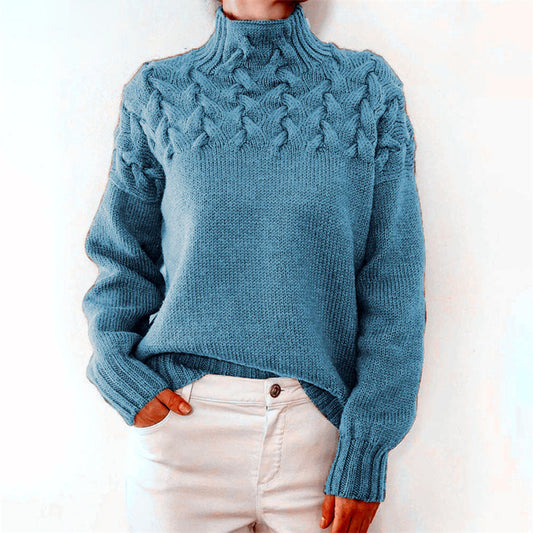 Jersey mujer de punto con cuello alto ajustado - Mavetta