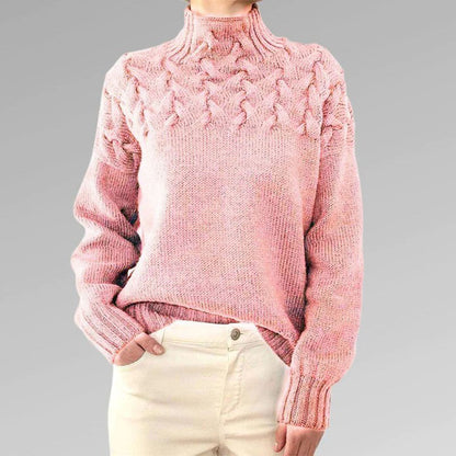 Jersey mujer de punto con cuello alto ajustado