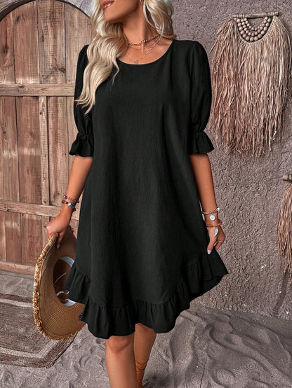Vestido midi mujer fluido suelto estilo invitada