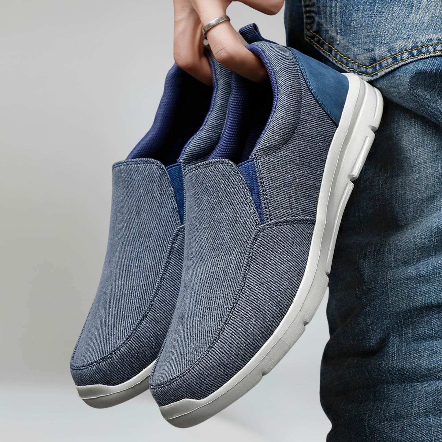 Mocasines Hombre de Lona Suela EVA Transpirable Slip-On