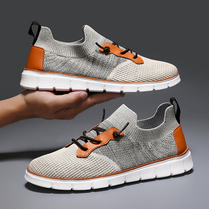 Zapatillas deportivas hombre malla transpirable suela goma cordones