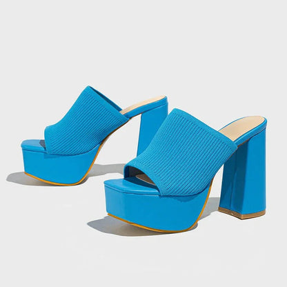 Sandalias Mujer Tacón Bloque Plataforma Diseño Moderno