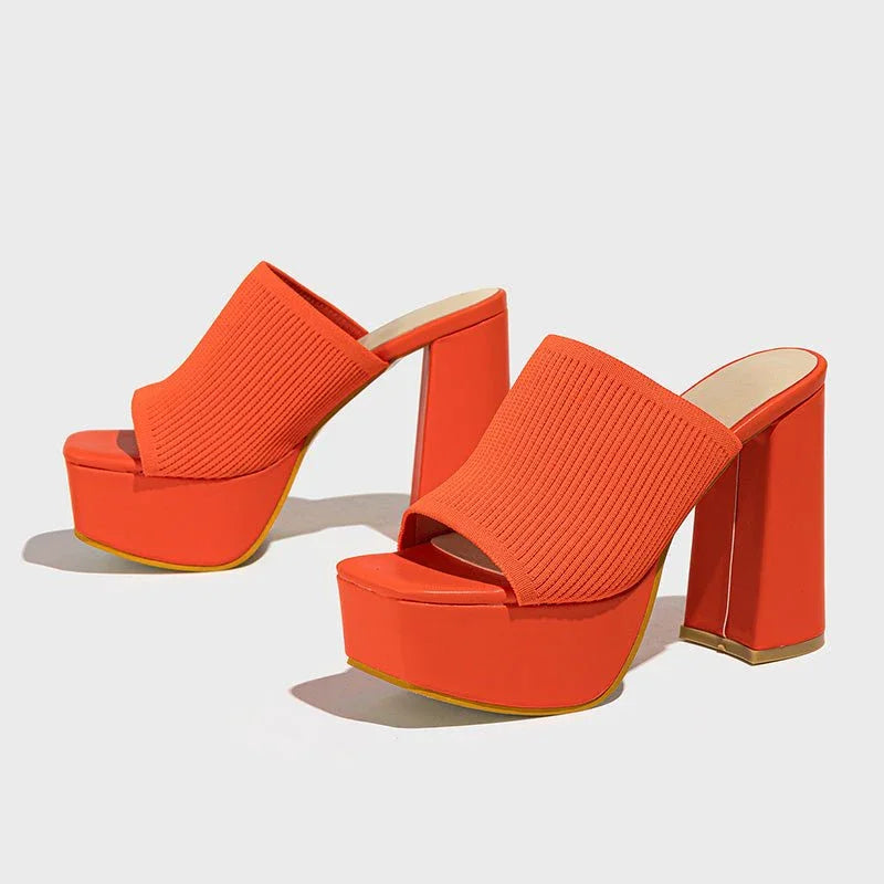 Sandalias Mujer Tacón Bloque Plataforma Diseño Moderno