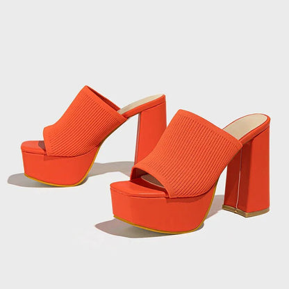 Sandalias Mujer Tacón Bloque Plataforma Diseño Moderno