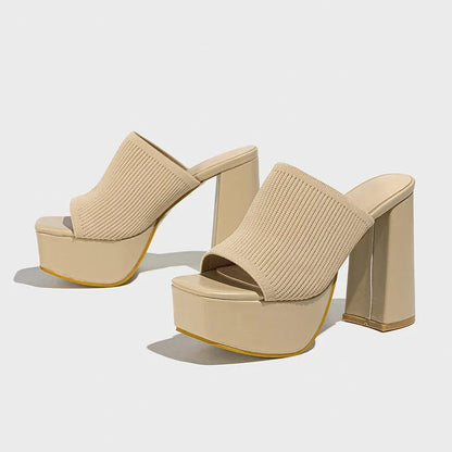 Sandalias Mujer Tacón Bloque Plataforma Diseño Moderno