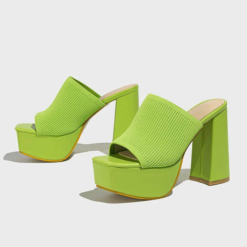 Sandalias Mujer Tacón Bloque Plataforma Diseño Moderno