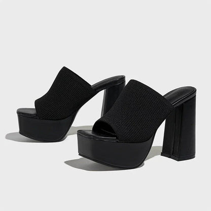 Sandalias Mujer Tacón Bloque Plataforma Diseño Moderno