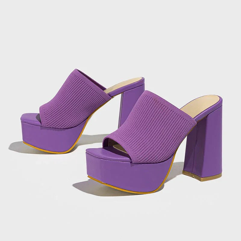 Sandalias Mujer Tacón Bloque Plataforma Diseño Moderno
