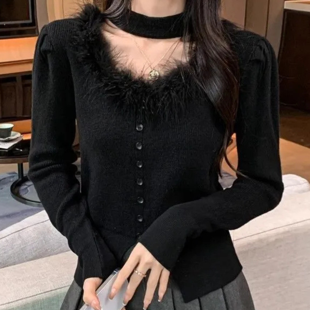 Mujer de Punto Suave Ajuste Comodo Diseño Versatil