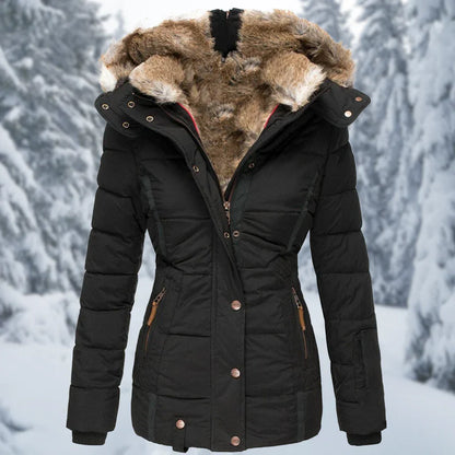 Abrigo Mujer Invierno Forro Piel Ajuste Clasico
