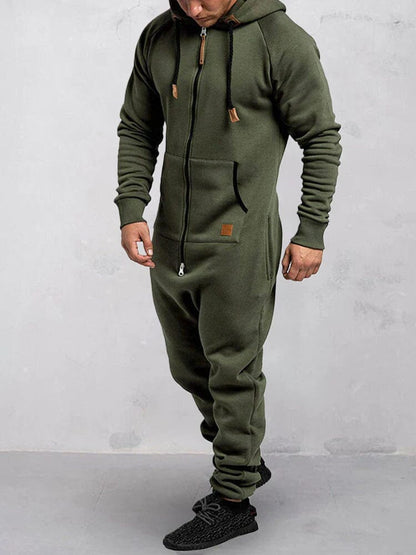 Mono hombre con capucha y cremallera completa