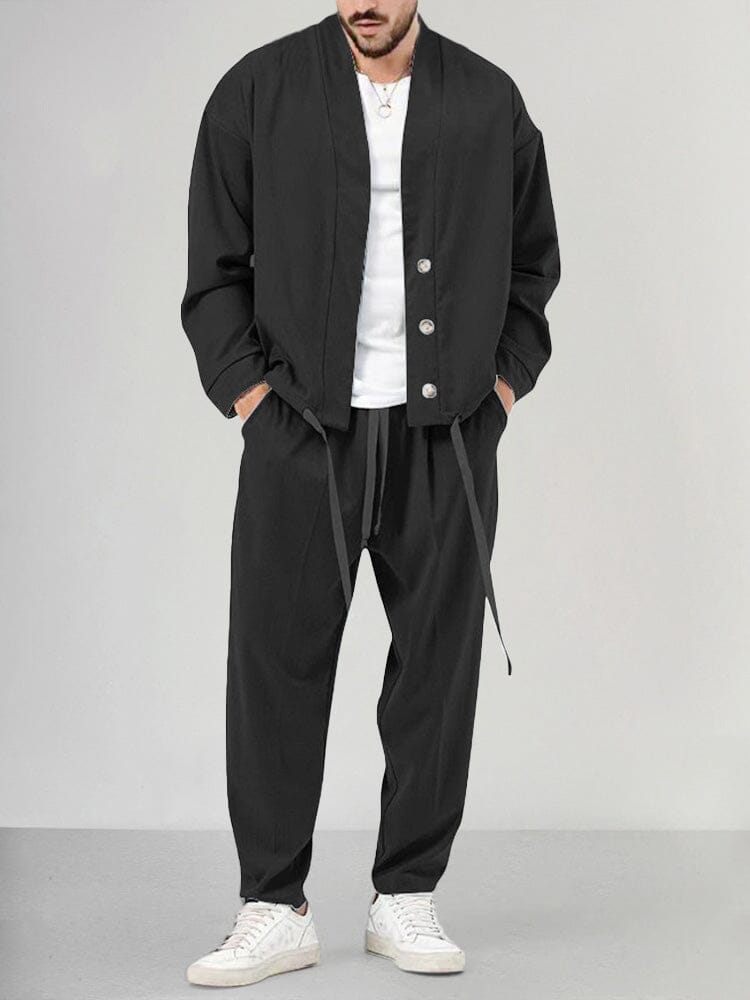 Conjunto Hombre Minimalista Dos Piezas Ajuste Casual