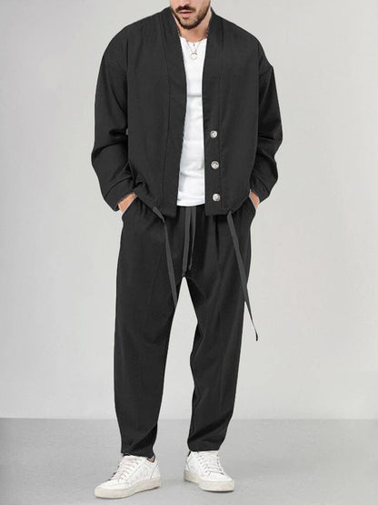 Conjunto Hombre Minimalista Dos Piezas Ajuste Casual