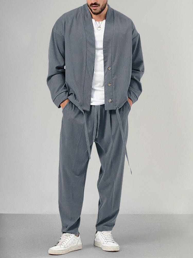 Conjunto Hombre Minimalista Dos Piezas Ajuste Casual