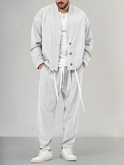 Conjunto Hombre Minimalista Dos Piezas Ajuste Casual