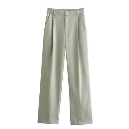 Conjunto Mujer Chaqueta y Pantalón Pierna Ancha Elegante