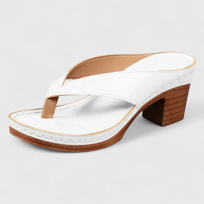 Sandalias Mujer de Cuero Tacón Ortopédico Soporte Ergonómico