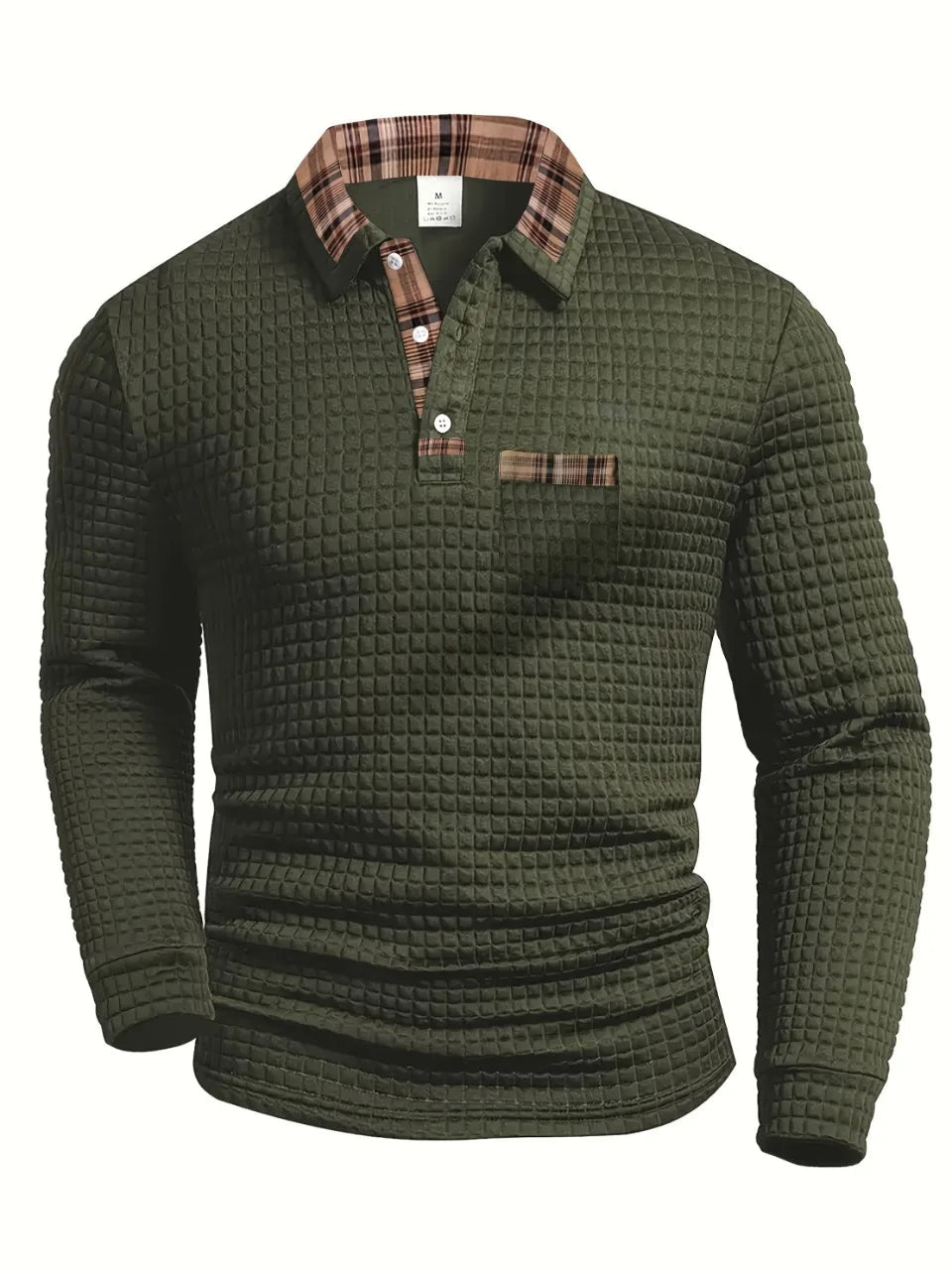 Polo hombre manga larga textura relieve diseño urbano transpirable - Mavetta