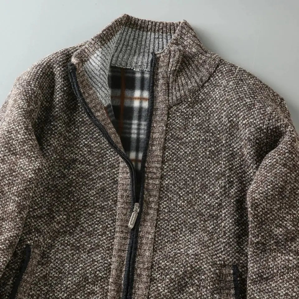 Chaqueta de punto Hombre con cremallera acabado limpio