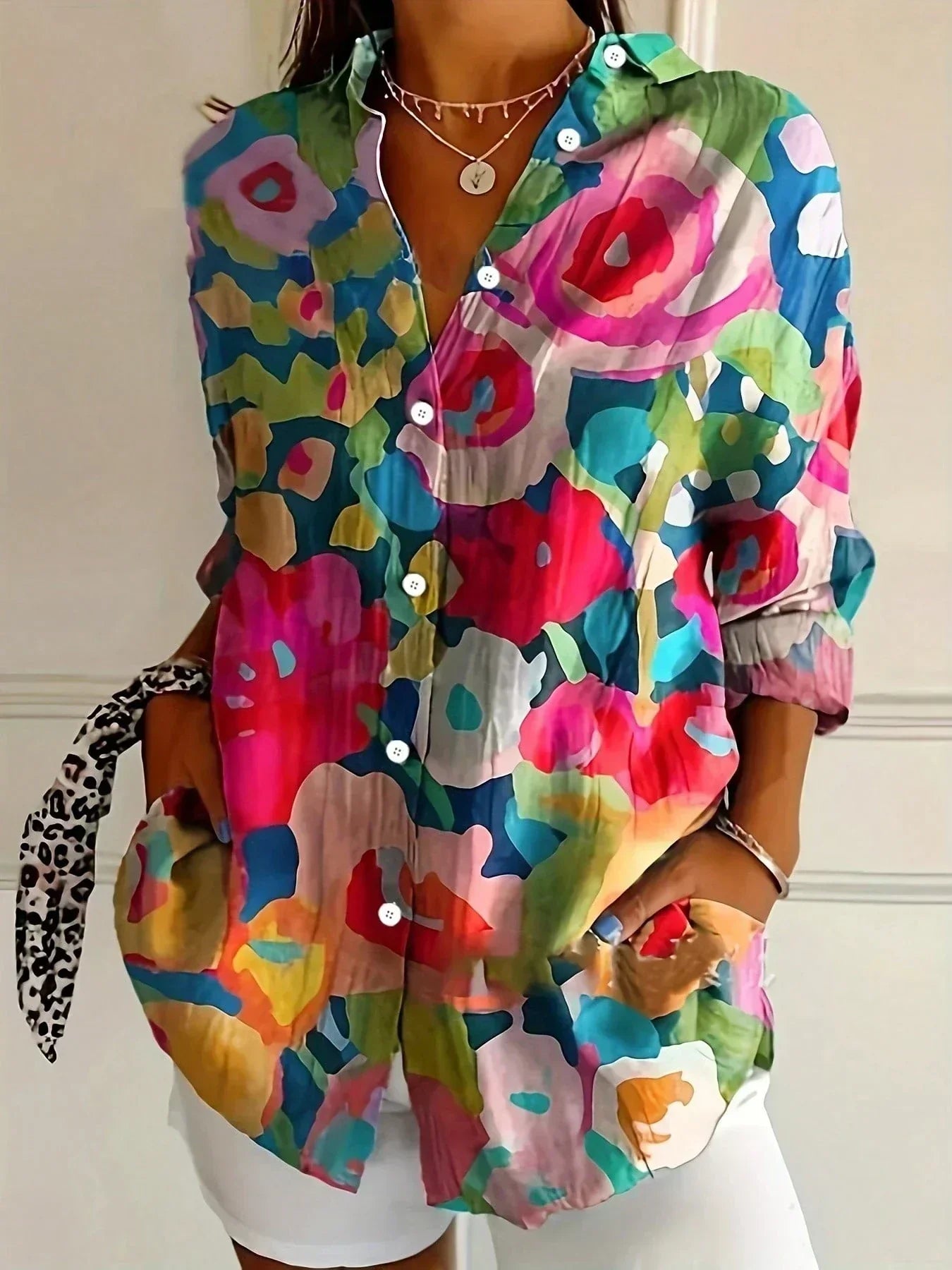 Blusa Mujer Estampado Floral Ligera Estilo Casual