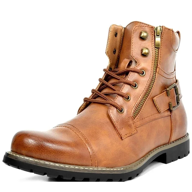 Botines hombre de cuero con cordones cómodos estilo urbano