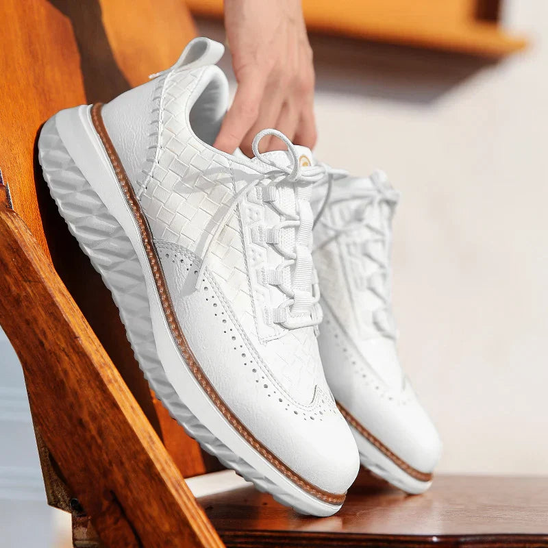Zapatos Brogue Hombre Cuero Sintético Suela Gruesa Cordones