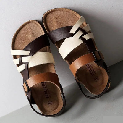 Sandalias Hombre de Cuero Ortopédicas Ajuste Cómodo