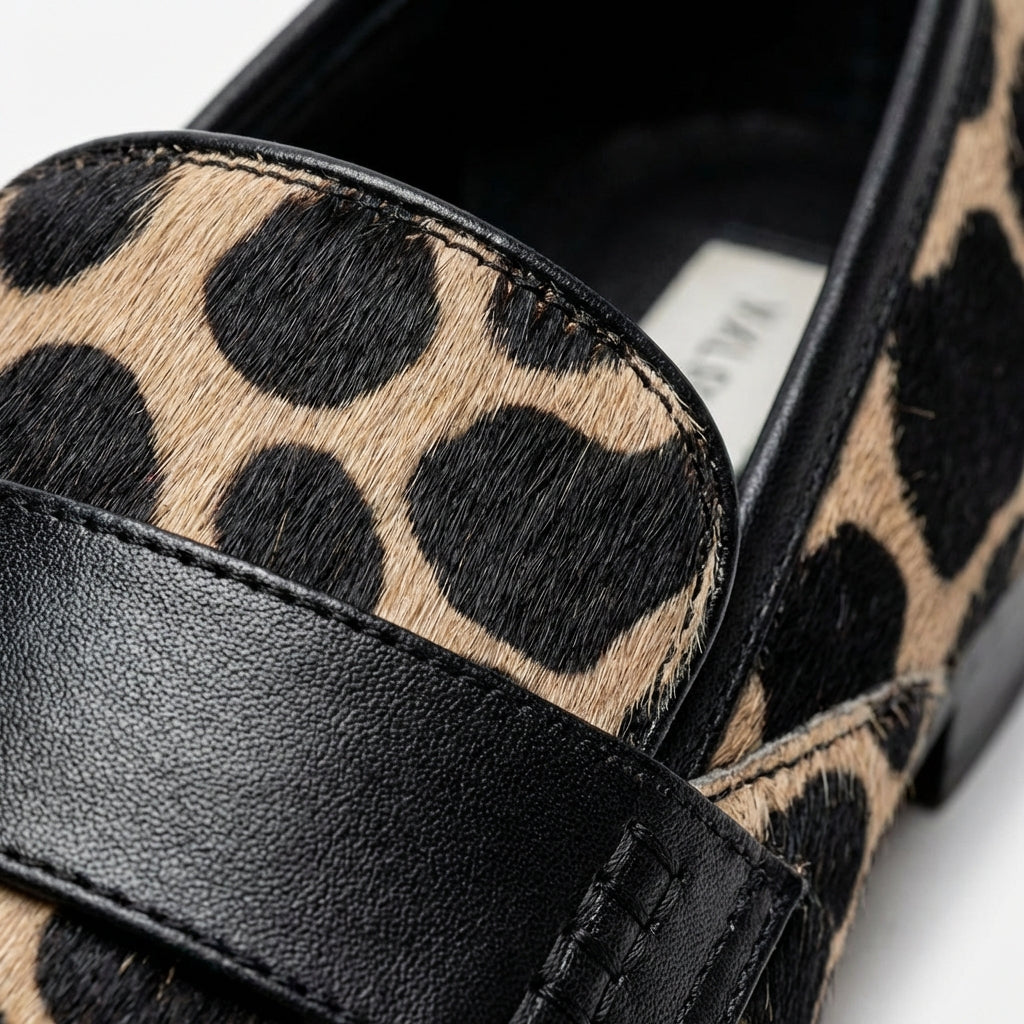 Mocasines Mujer Animal Print Tira Ajustable