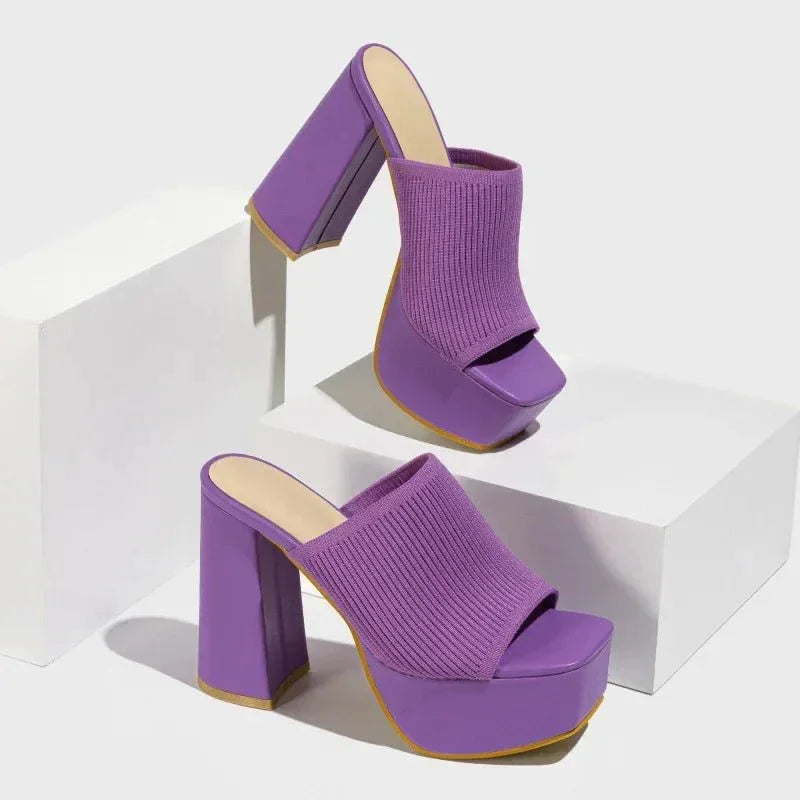 Sandalias Mujer Tacón Bloque Plataforma Diseño Moderno - Mavetta