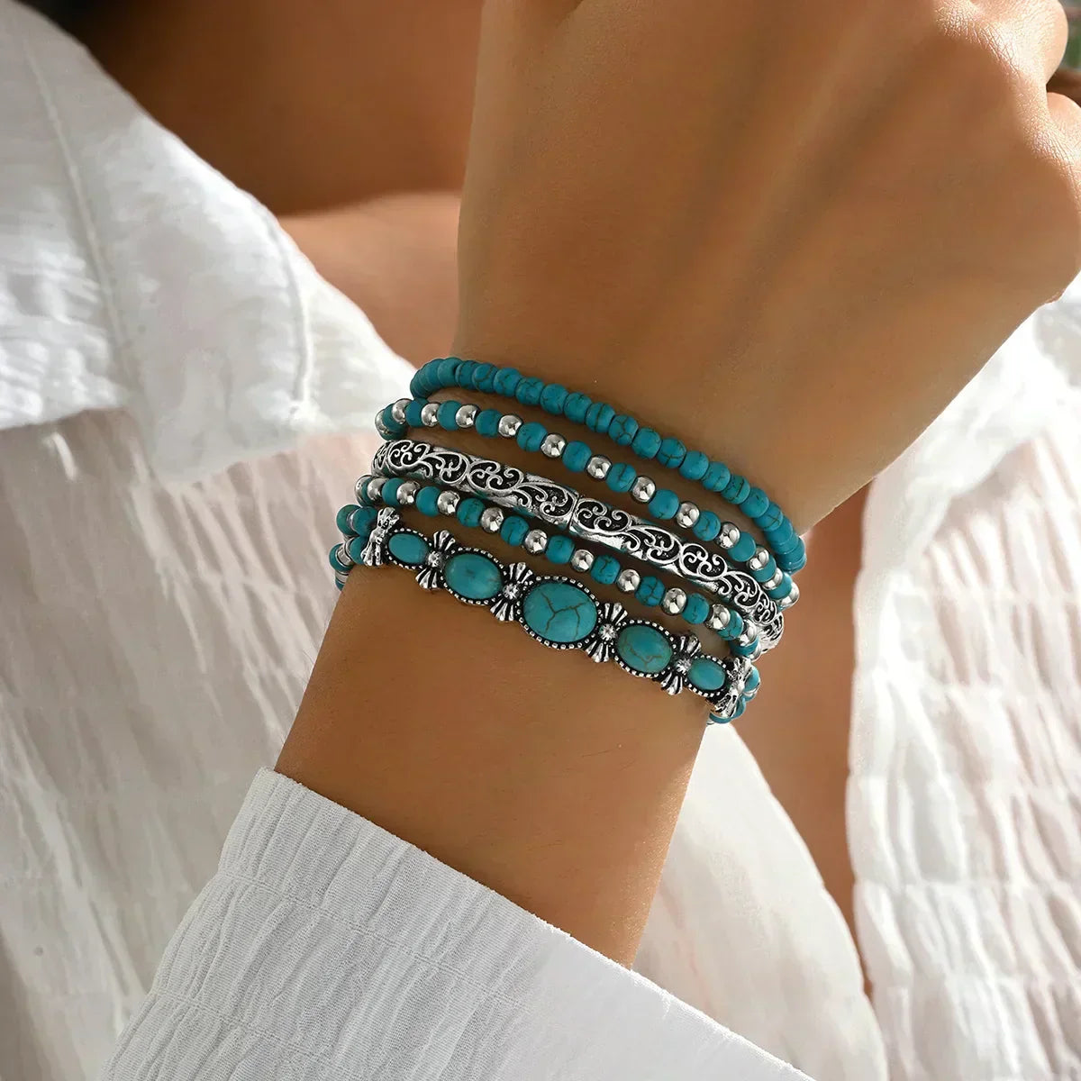 Pulsera Mujer de Varias Vueltas Ajustable Elegante