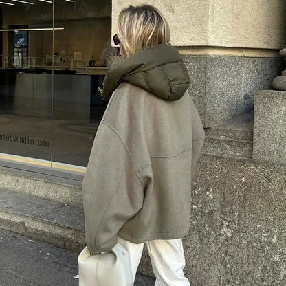 Abrigo Mujer con Capucha Estilo Elegante