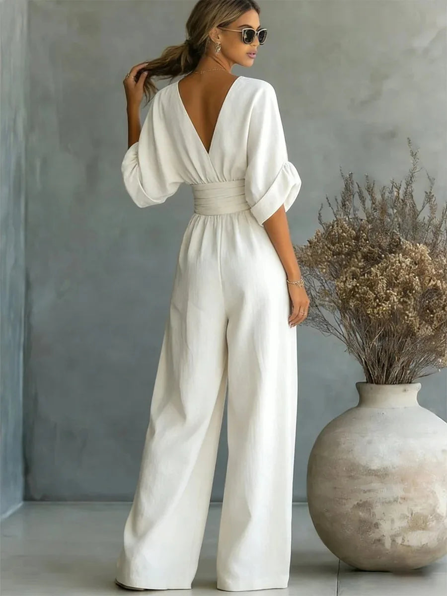 Mono mujer fluido escote en v minimalista