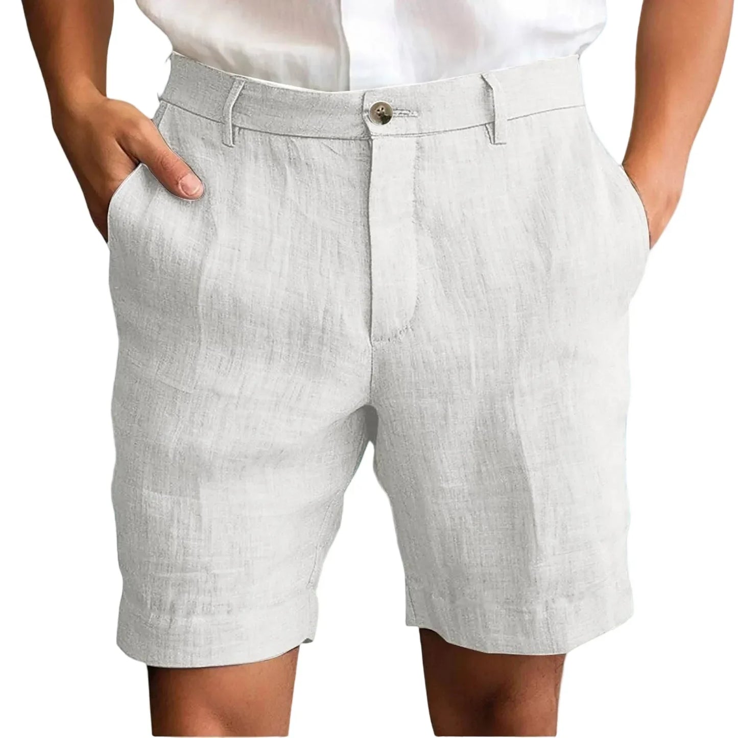 Pantalones cortos hombre de lino cómodos estilo moderno