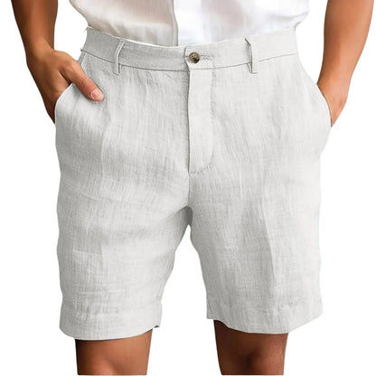 Pantalones cortos hombre de lino cómodos estilo moderno