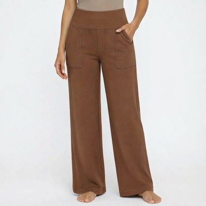 Pantalones Mujer de Pierna Ancha Cintura Alta