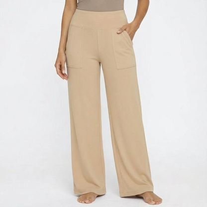 Pantalones Mujer de Pierna Ancha Cintura Alta