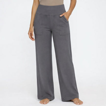 Pantalones Mujer de Pierna Ancha Cintura Alta