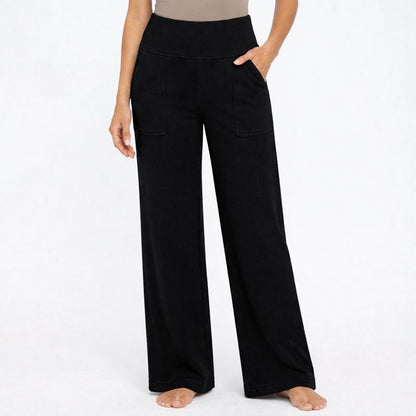 Pantalones Mujer de Pierna Ancha Cintura Alta