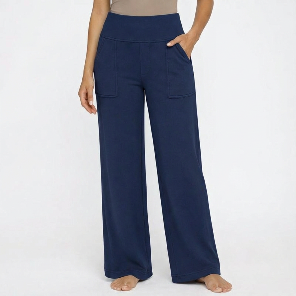 Pantalones Mujer de Pierna Ancha Cintura Alta