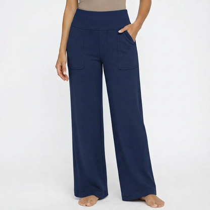 Pantalones Mujer de Pierna Ancha Cintura Alta