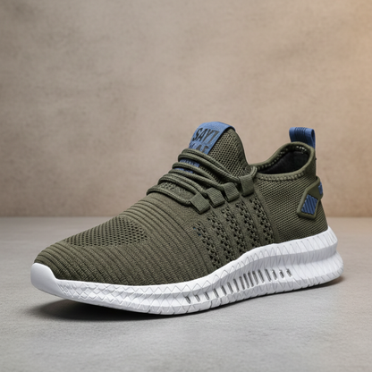Zapatillas Running Hombre Knit Cordones Suela Gruesa Perforada - Mavetta