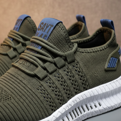 Zapatillas Running Hombre Knit Cordones Suela Gruesa Perforada