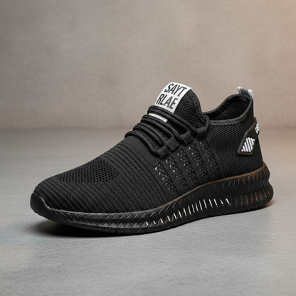 Zapatillas Running Hombre Knit Cordones Suela Gruesa Perforada
