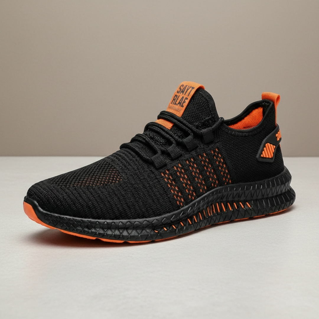 Zapatillas Running Hombre Knit Cordones Suela Gruesa Perforada