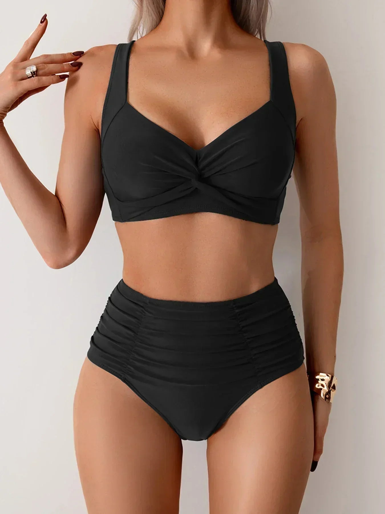 Bikini Mujer de Talle Alto con Detalle de Giro - Mavetta