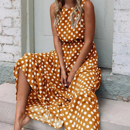 Vestido maxi mujer sin mangas estampado casual