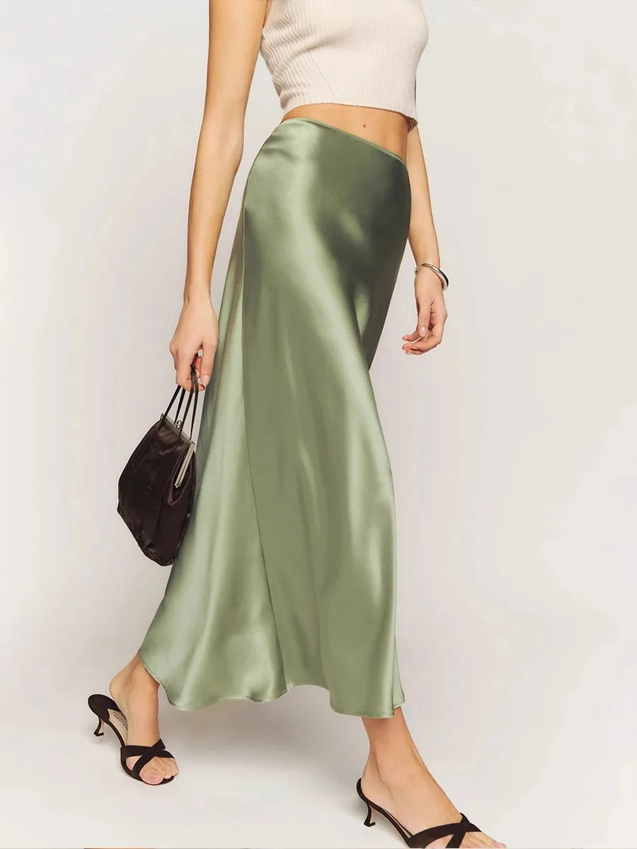 Falda Midi Mujer Tela Suave Corte Elegante - Mavetta